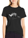Cool Cat Tee - Striped Nap Time Design