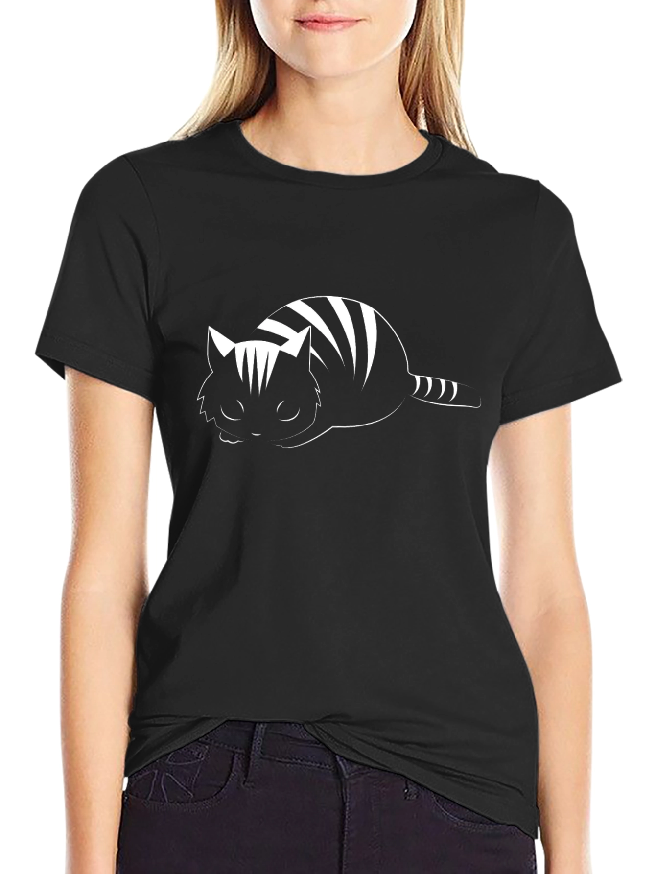 Cool Cat Tee - Striped Nap Time Design