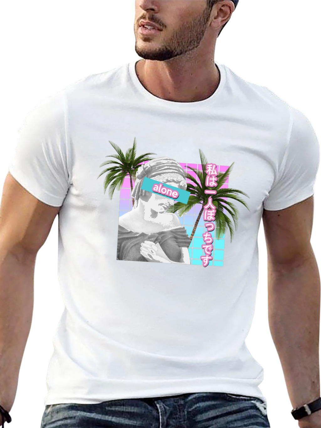 Vaporwave Aesthetic Alone T-Shirt