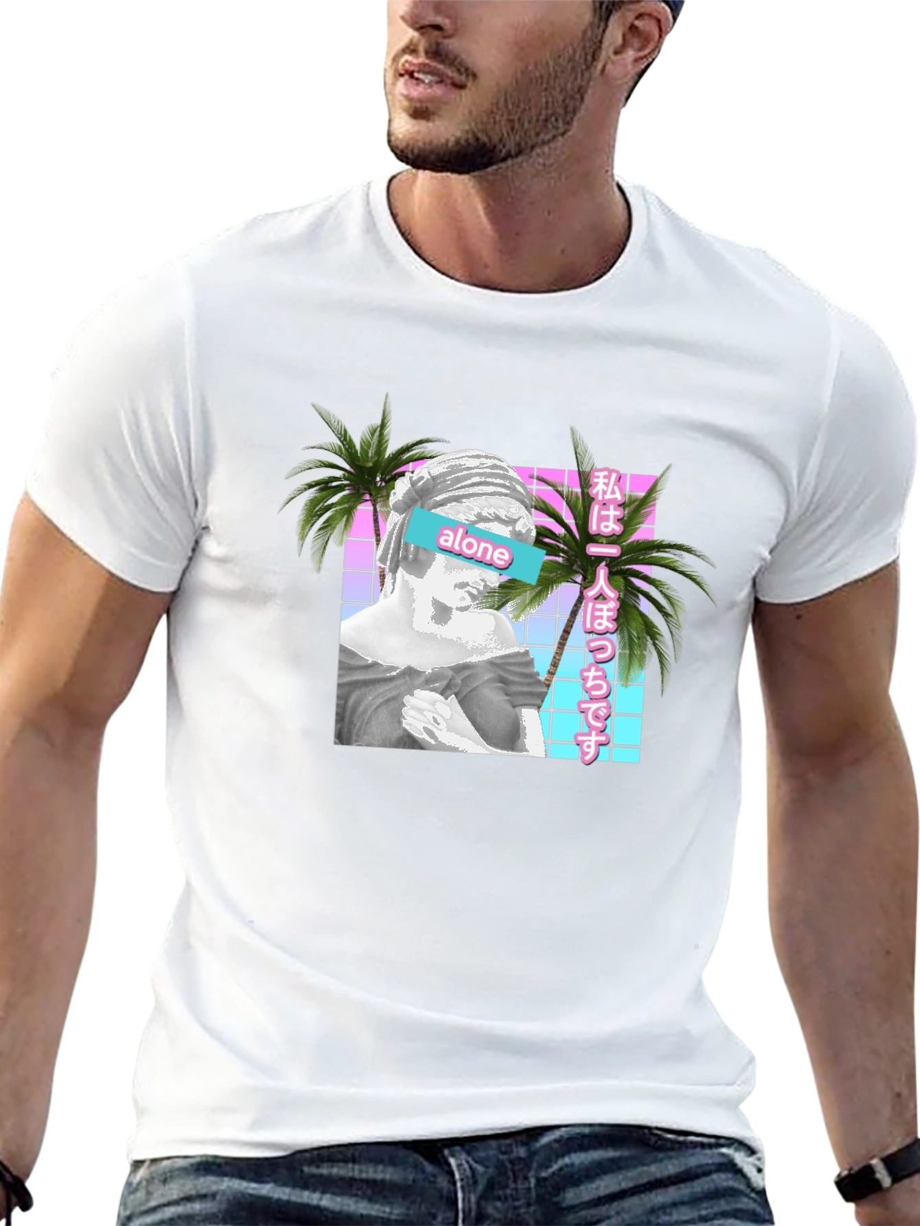 Vaporwave Aesthetic Alone T-Shirt