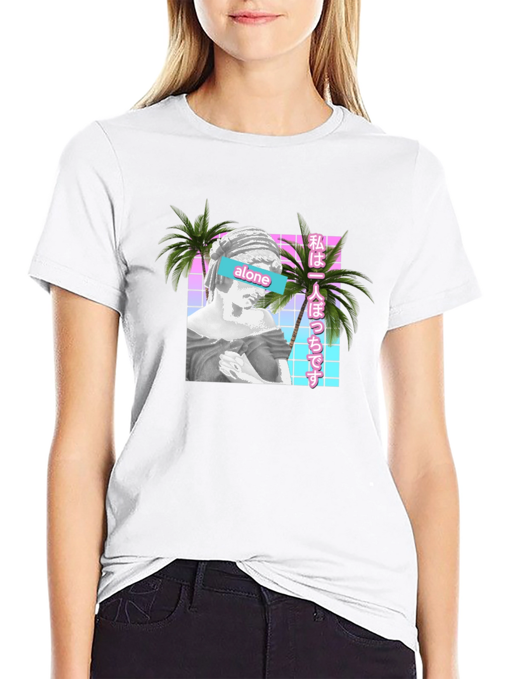 Vaporwave Aesthetic Alone T-Shirt