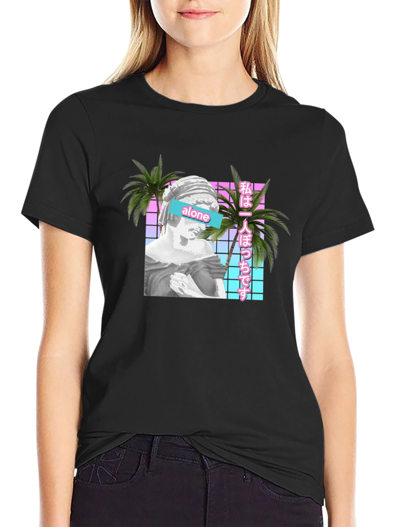 Vaporwave Aesthetic Alone T-Shirt
