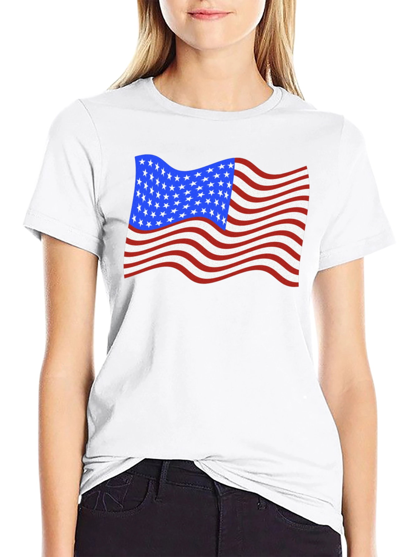 American Flag Graphic Black T-Shirt