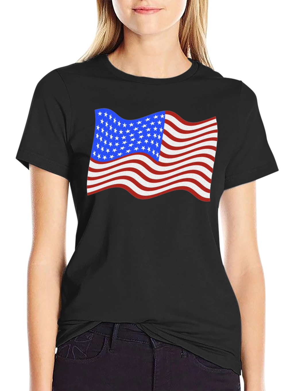 American Flag Graphic Black T-Shirt