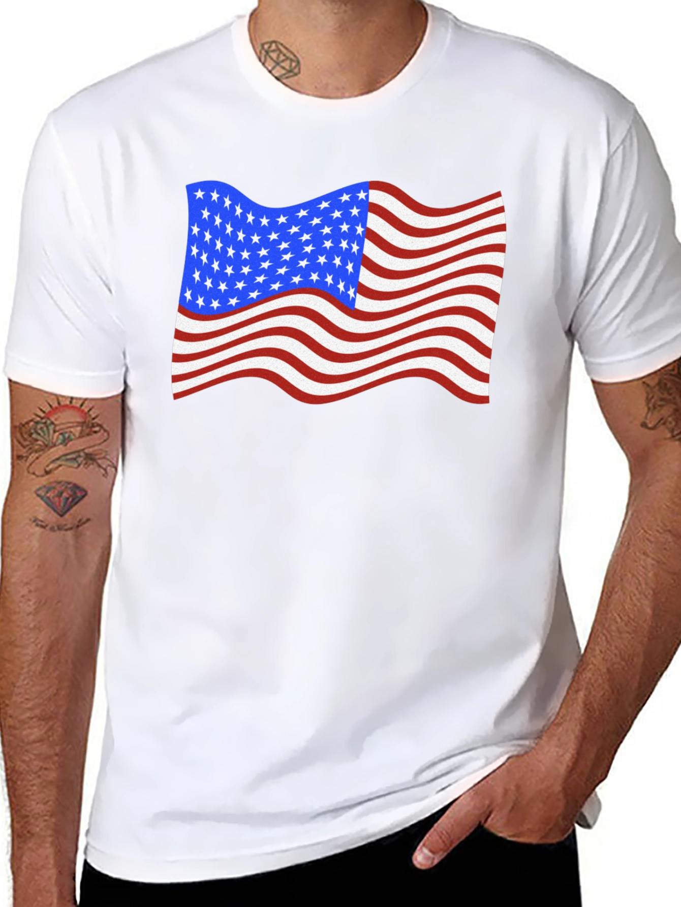 American Flag Graphic Black T-Shirt