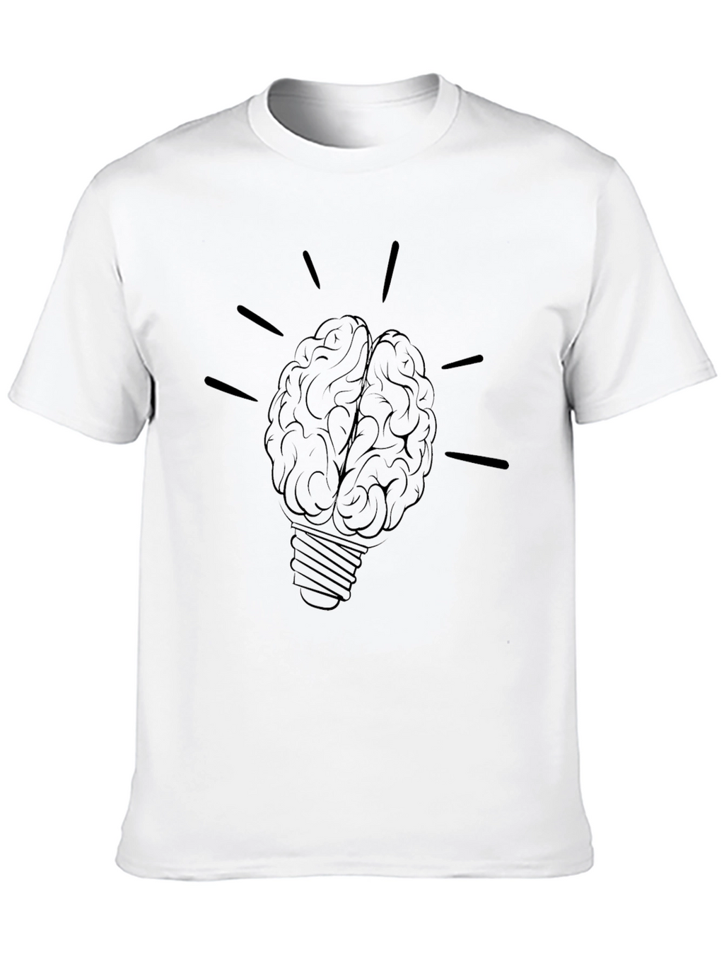 Brain Lightbulb Graphic Tee - Black