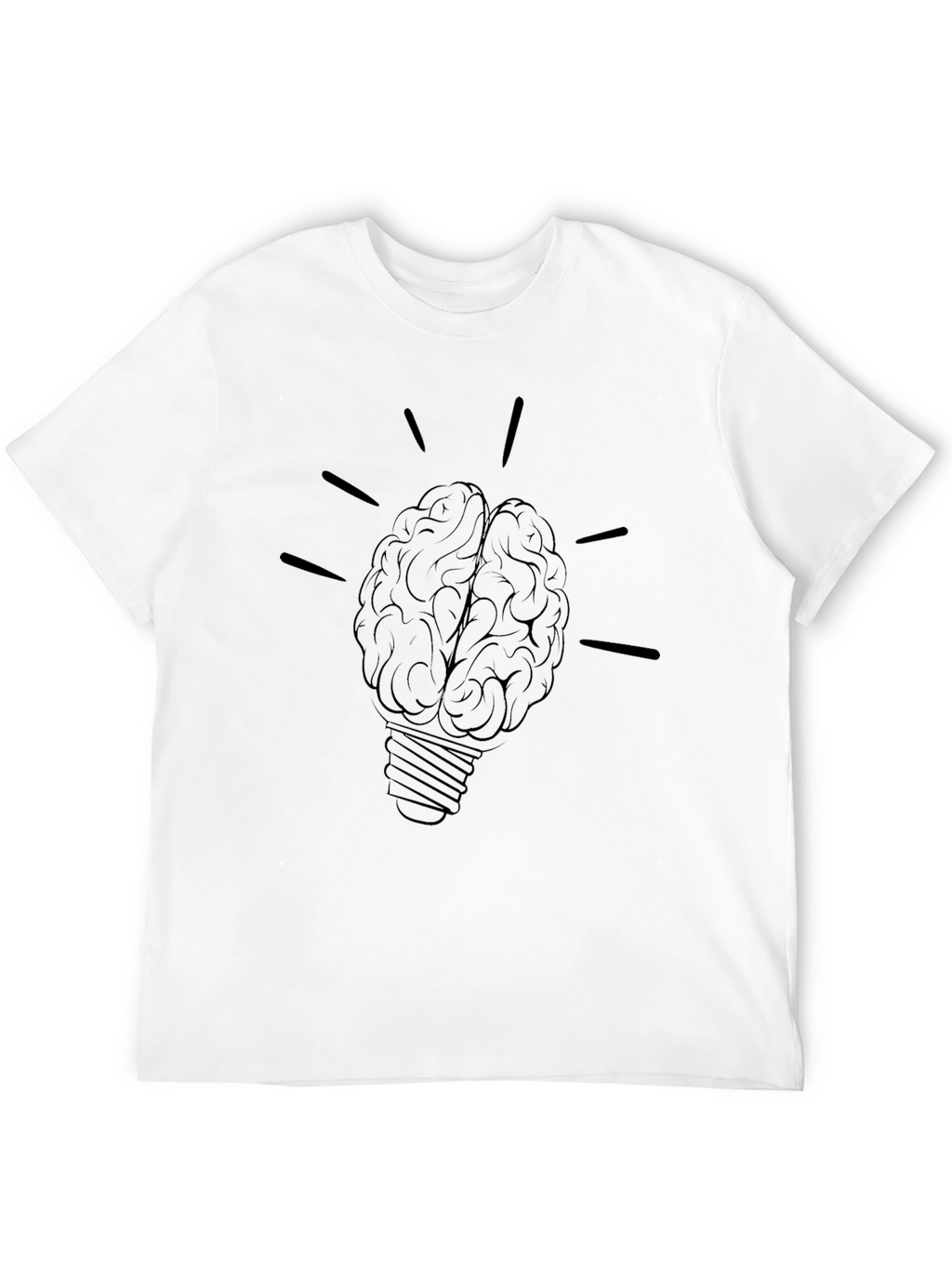Brain Lightbulb Graphic Tee - Black