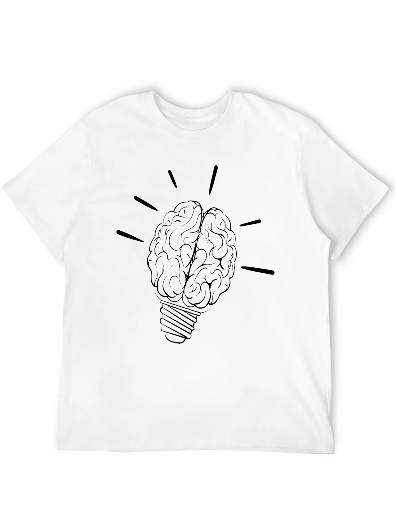 Brain Lightbulb Graphic Tee - Black