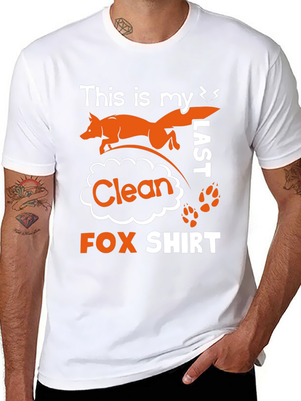 Funny Last Clean Fox Graphic T-Shirt