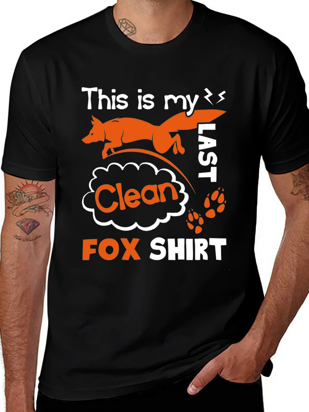 Funny Last Clean Fox Graphic T-Shirt