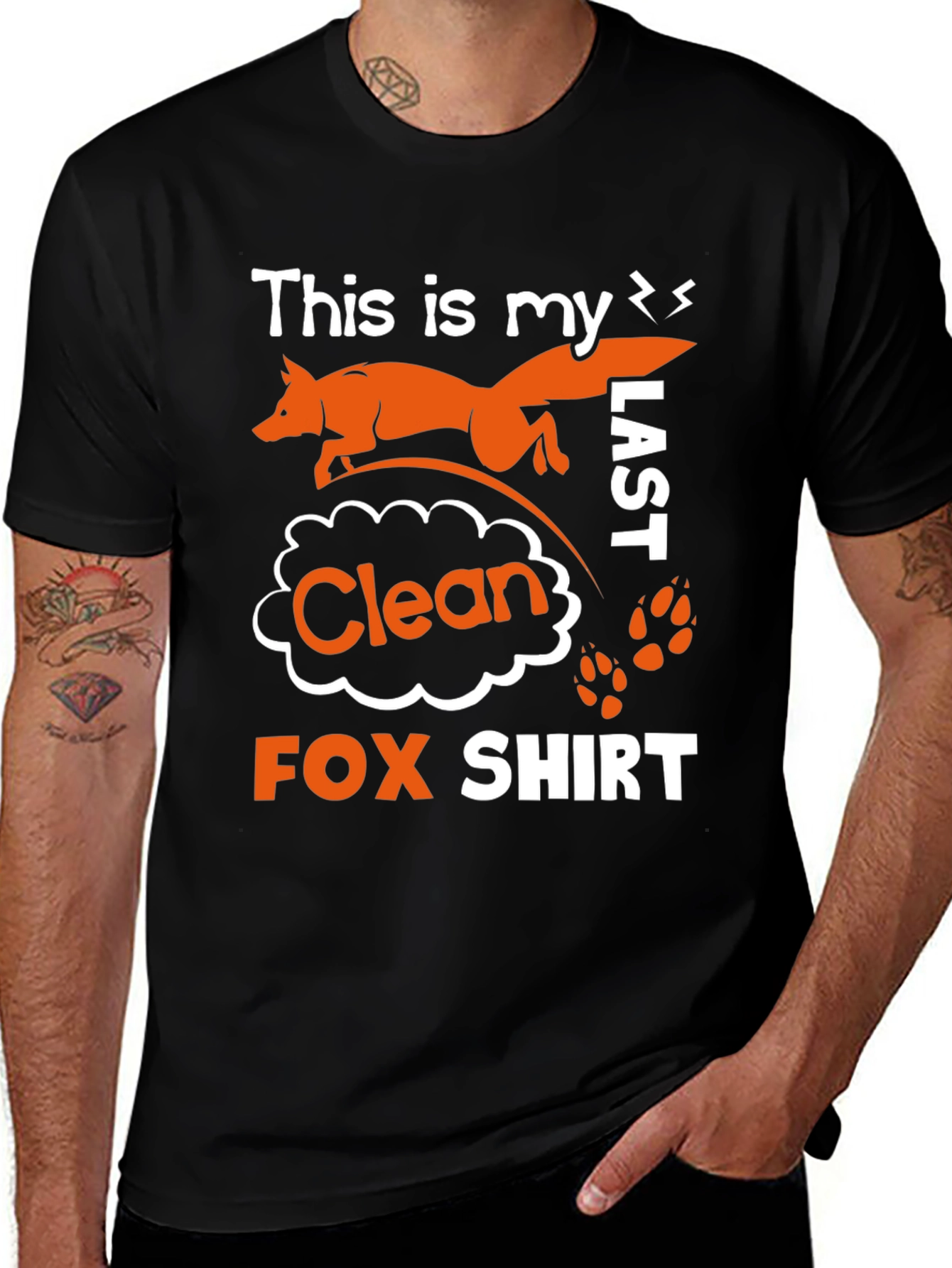 Funny Last Clean Fox Graphic T-Shirt