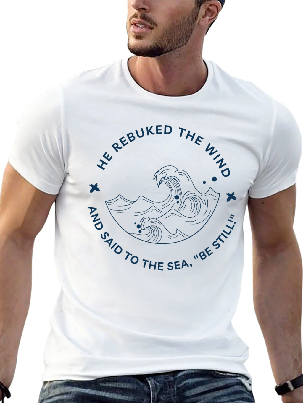 Faith-Inspired Tee: He Rebuked the Wind