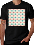 Retro Floral Pattern Black T-Shirt