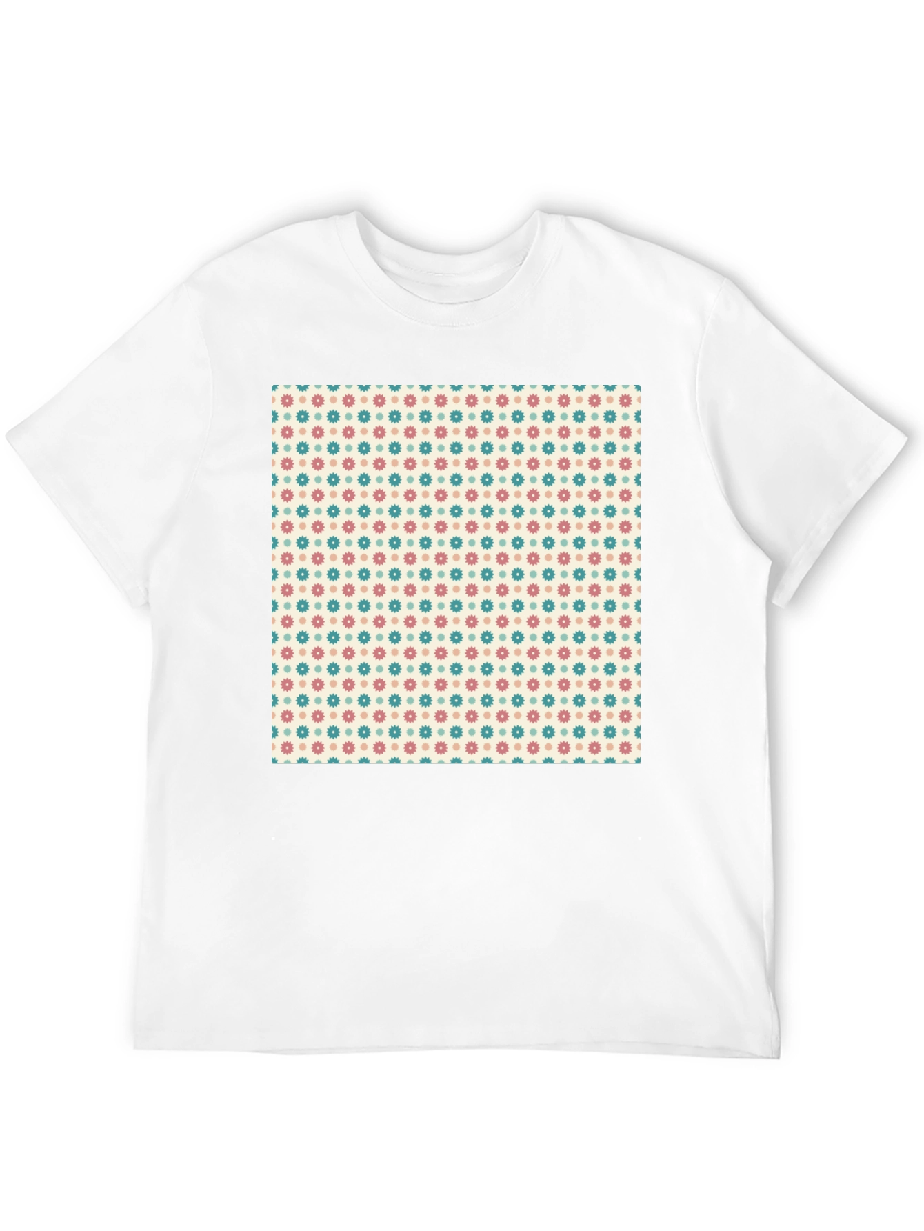 Retro Floral Pattern Black T-Shirt