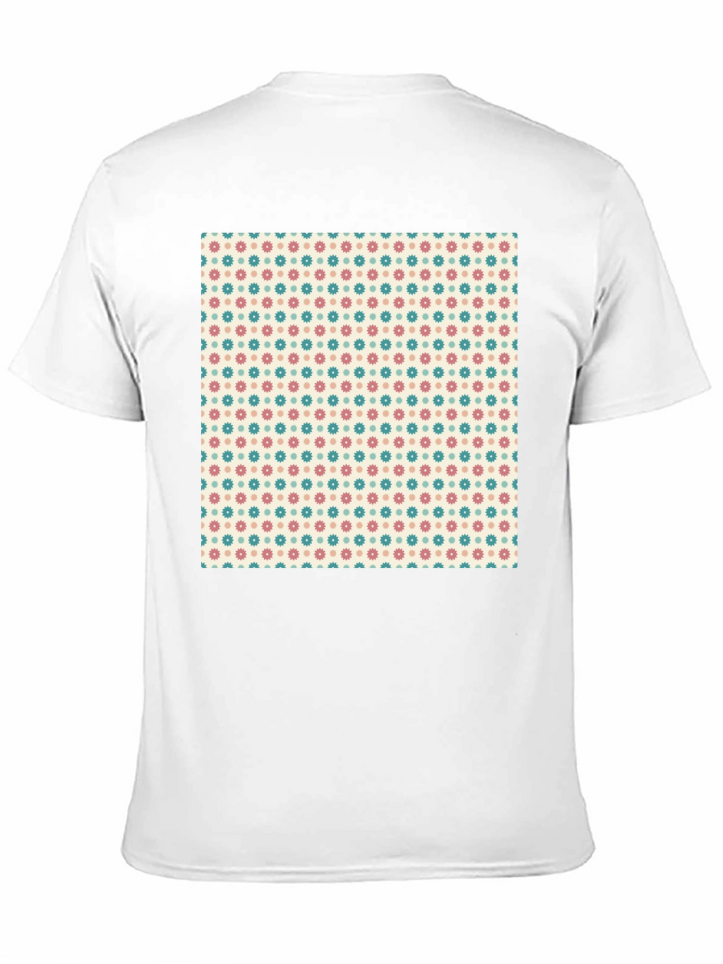 Retro Floral Pattern Black T-Shirt