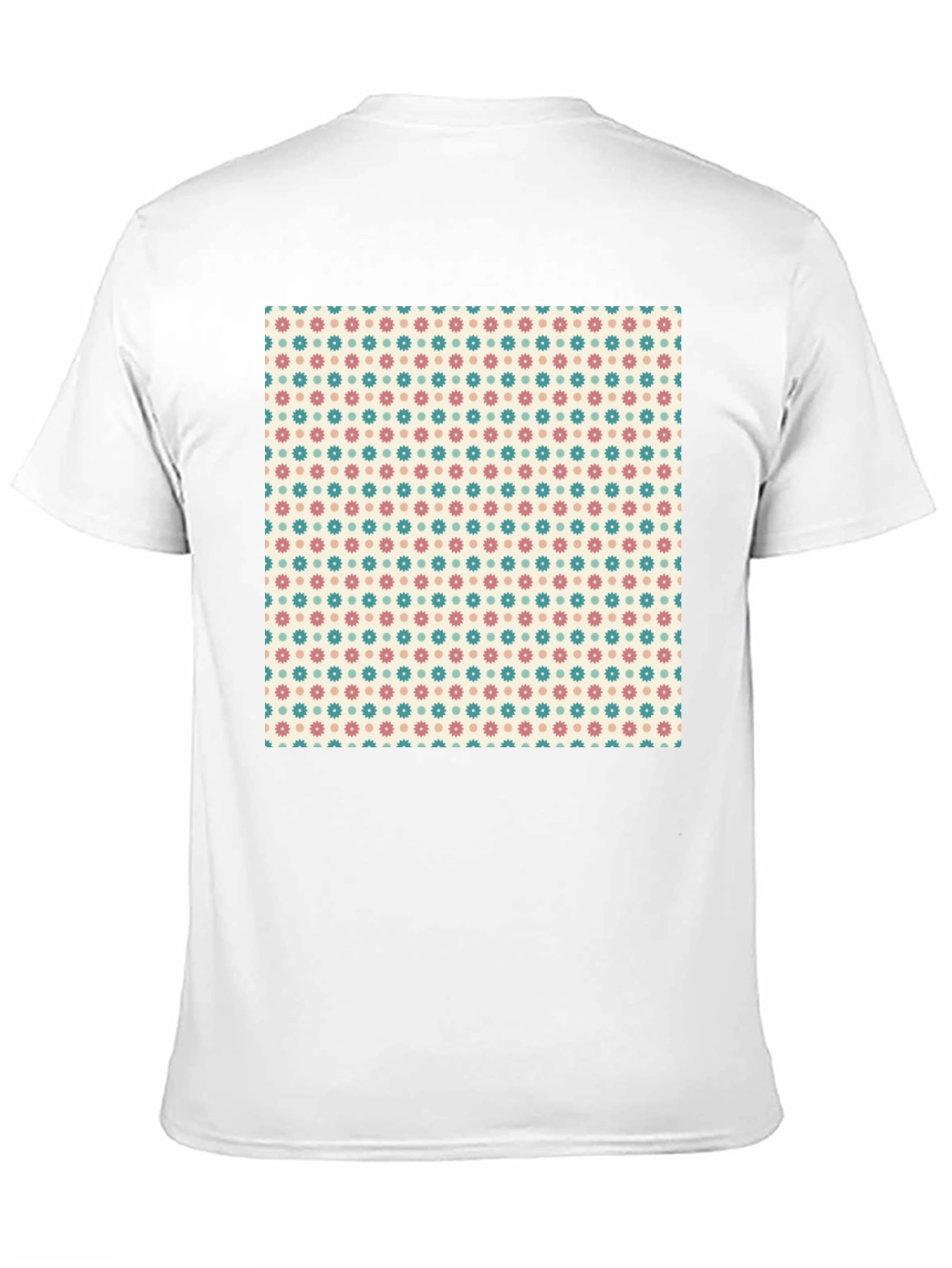 Retro Floral Pattern Black T-Shirt