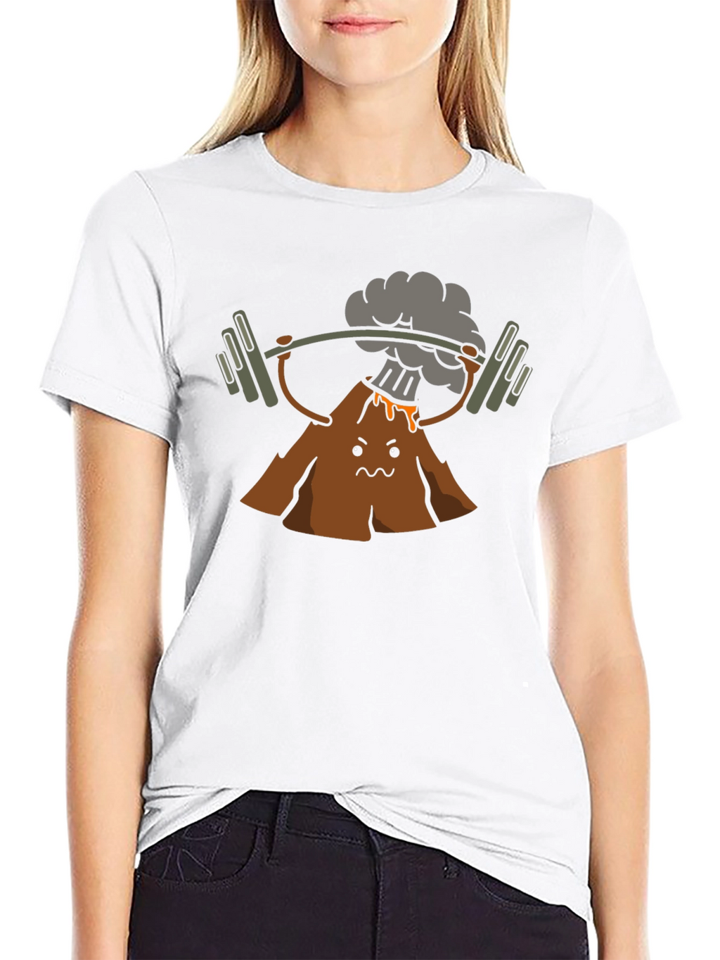Volcano Lifting Weights Graphic T-Shirt