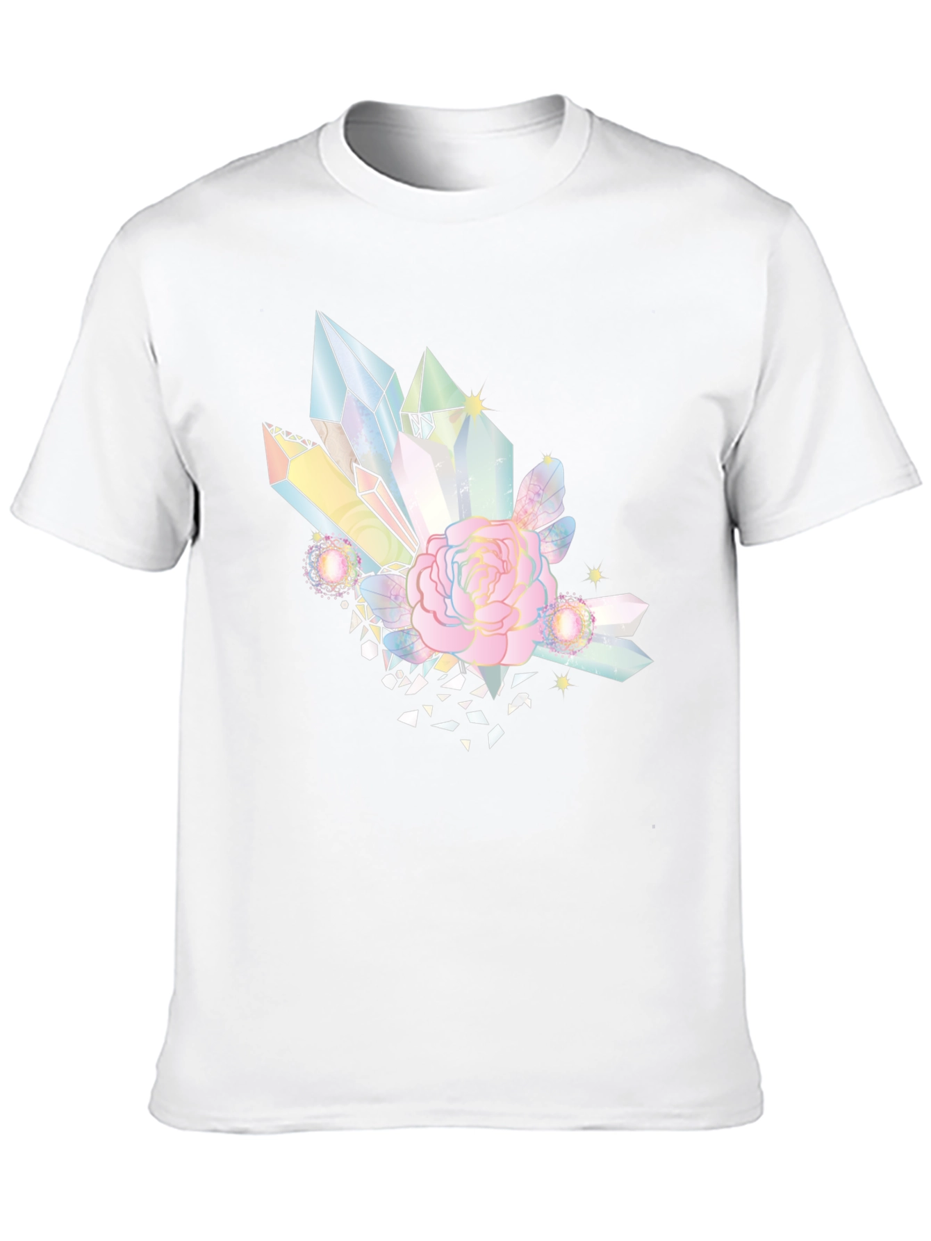 Crystal & Rose Graphic Tee - Stylish Black T-Shirt