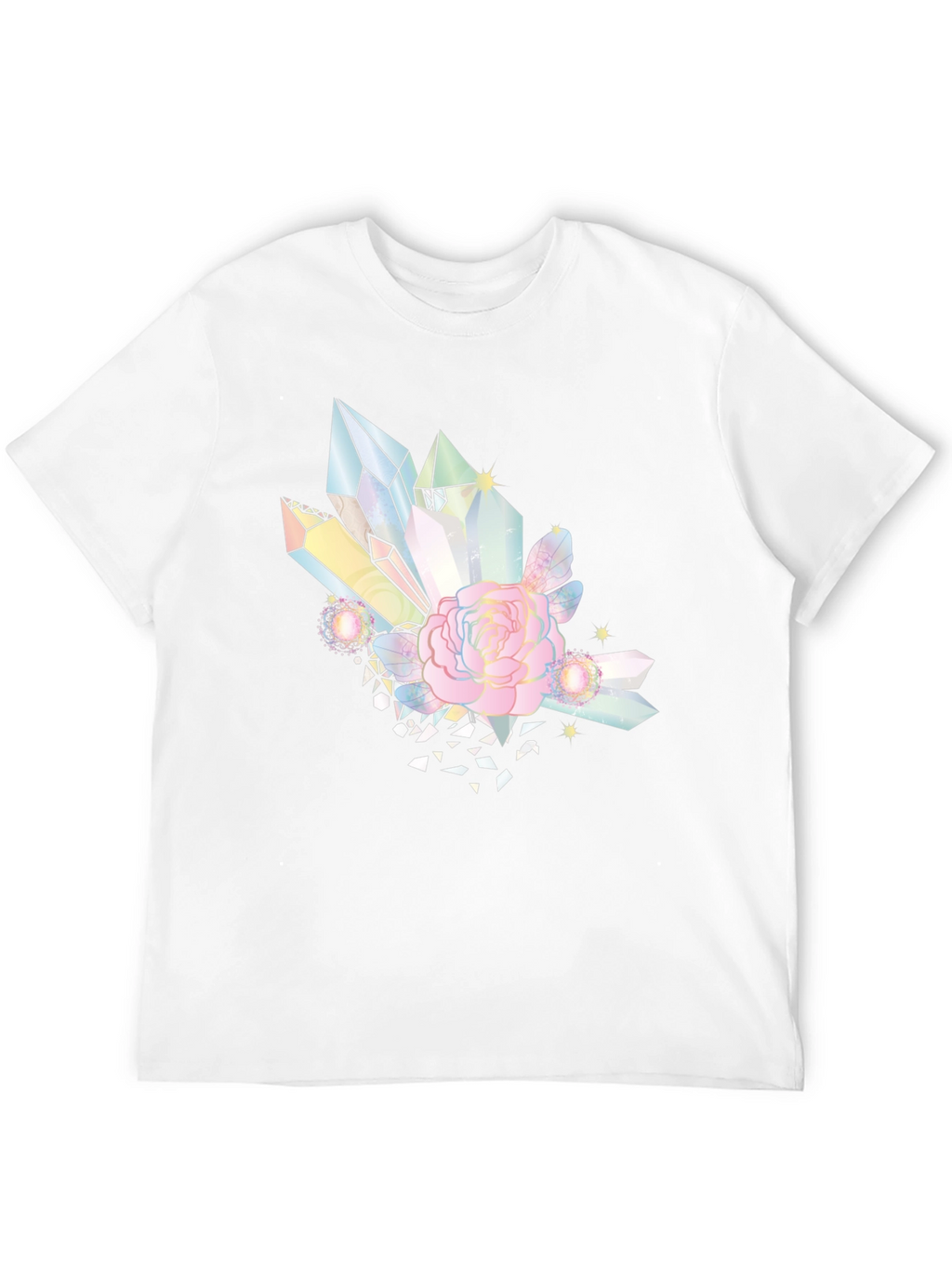 Crystal & Rose Graphic Tee - Stylish Black T-Shirt