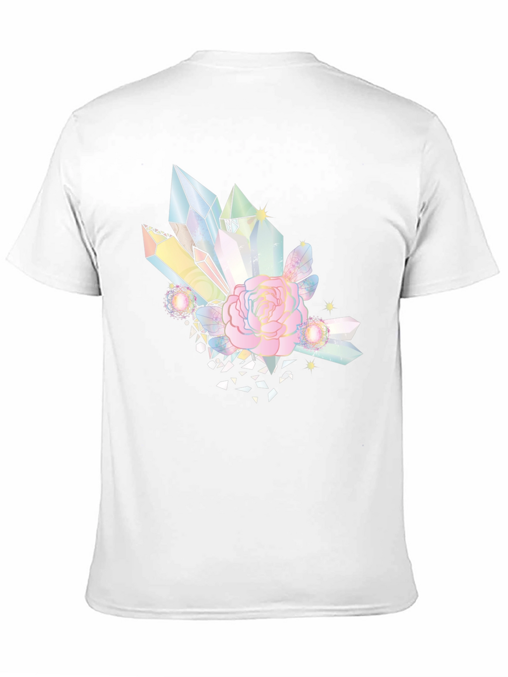 Crystal & Rose Graphic Tee - Stylish Black T-Shirt