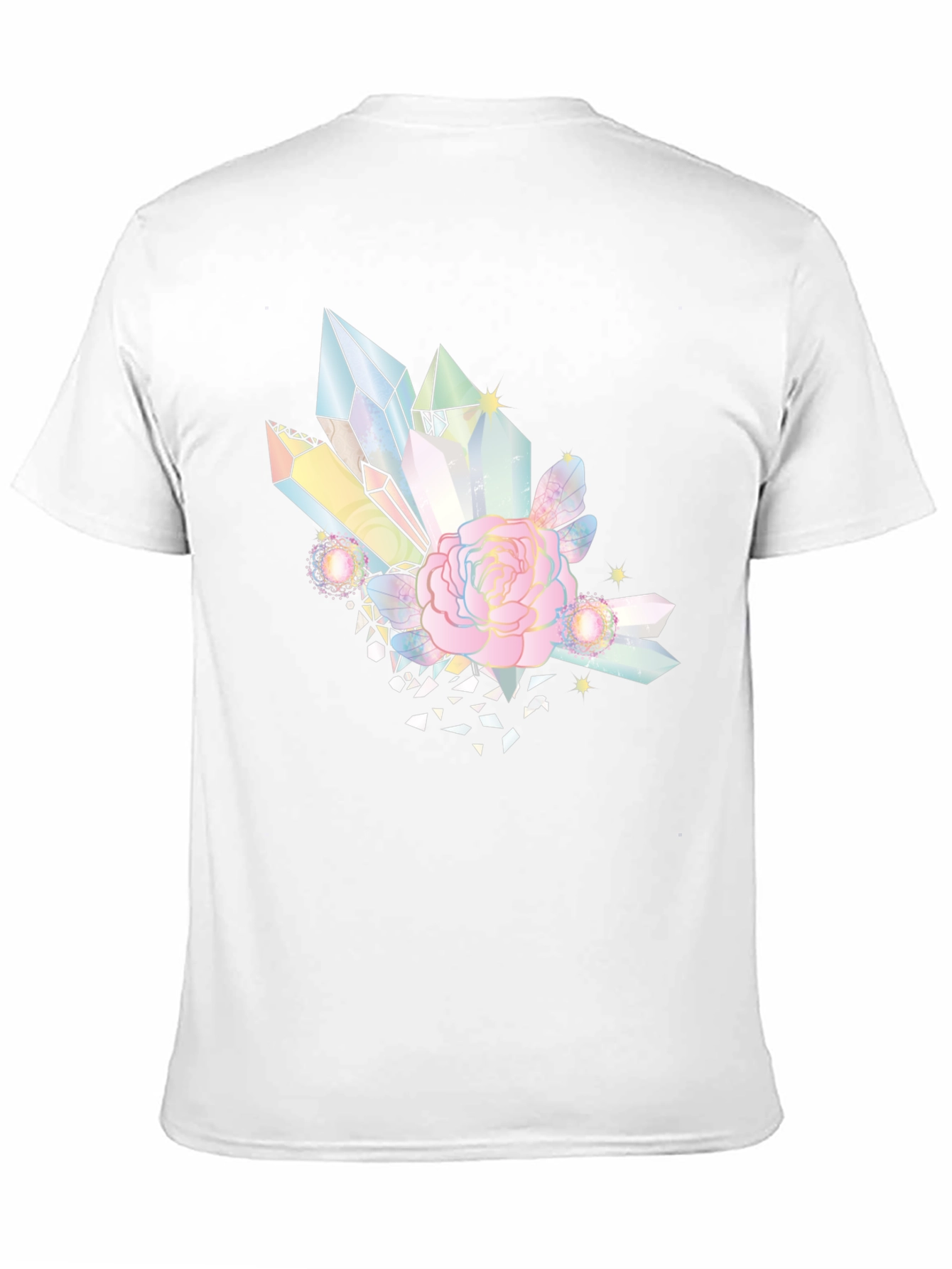 Crystal & Rose Graphic Tee - Stylish Black T-Shirt