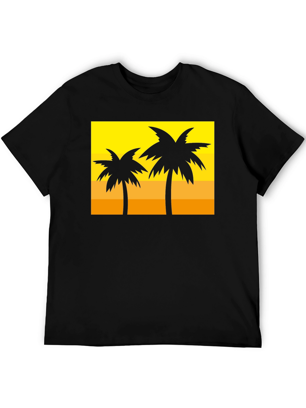 Tropical Palm Tree Graphic Tee - Sunset Vibes