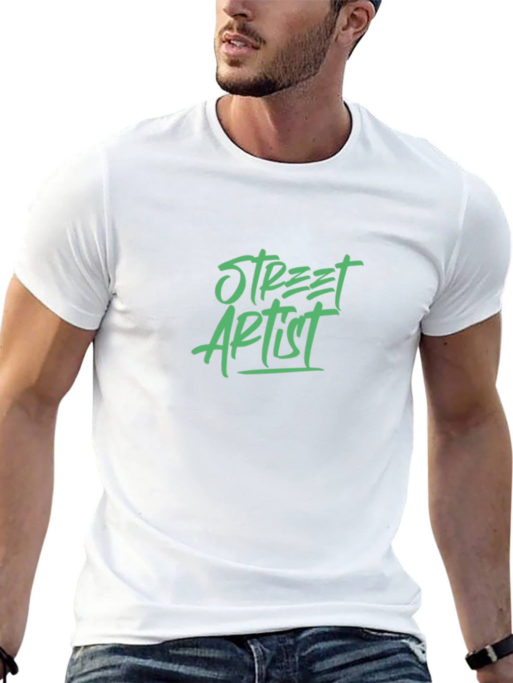 Street Artist Graphic Tee - Black Cotton Blend