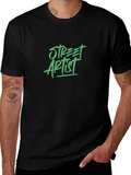 Street Artist Graphic Tee - Black Cotton Blend