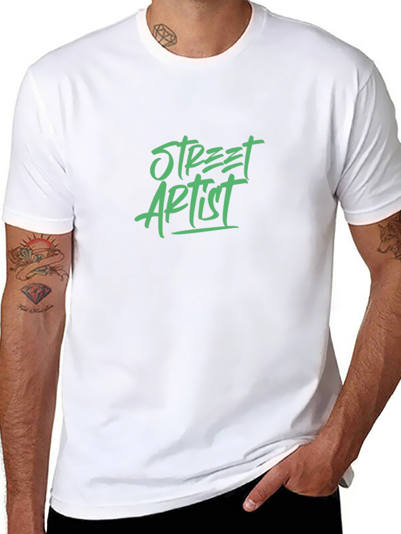 Street Artist Graphic Tee - Black Cotton Blend