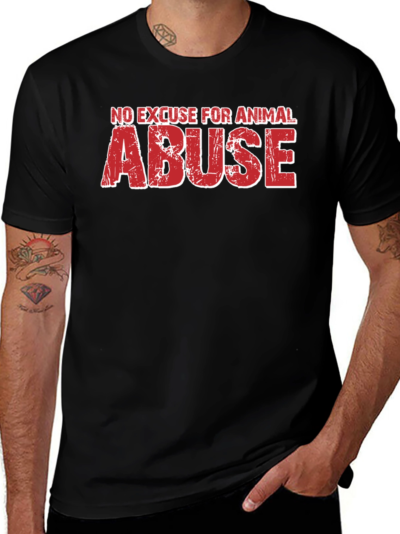 Animal Rights T-Shirt - No Excuse For Abuse