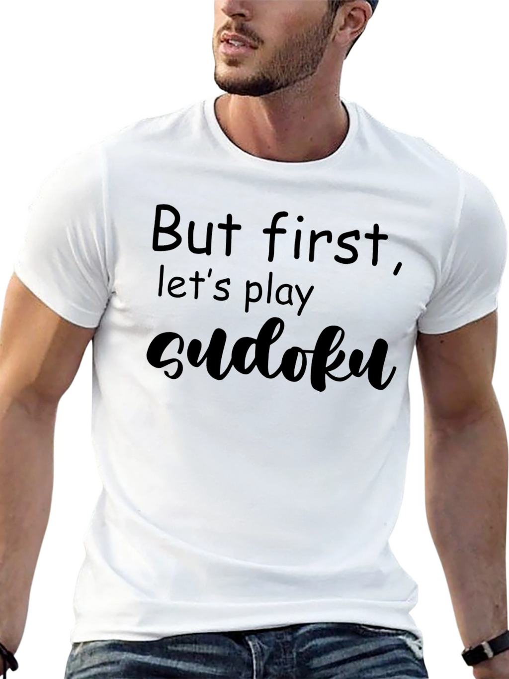 But First Lets Play Sudoku Black T-Shirt