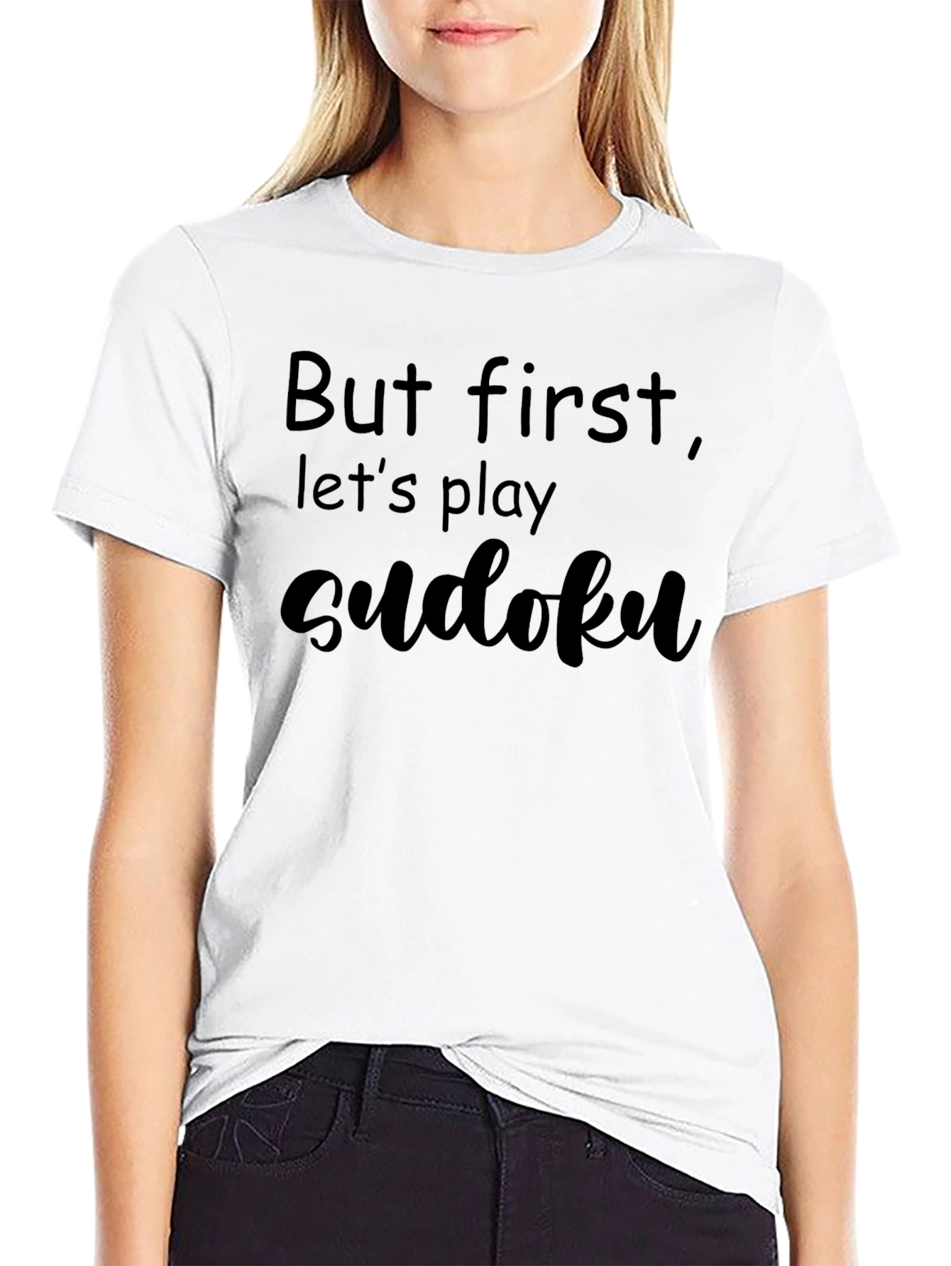 But First Lets Play Sudoku Black T-Shirt
