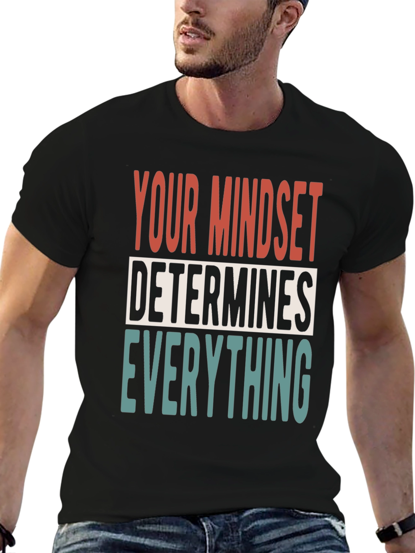 Motivational Mindset Tee: Determines Everything Black T-Shirt