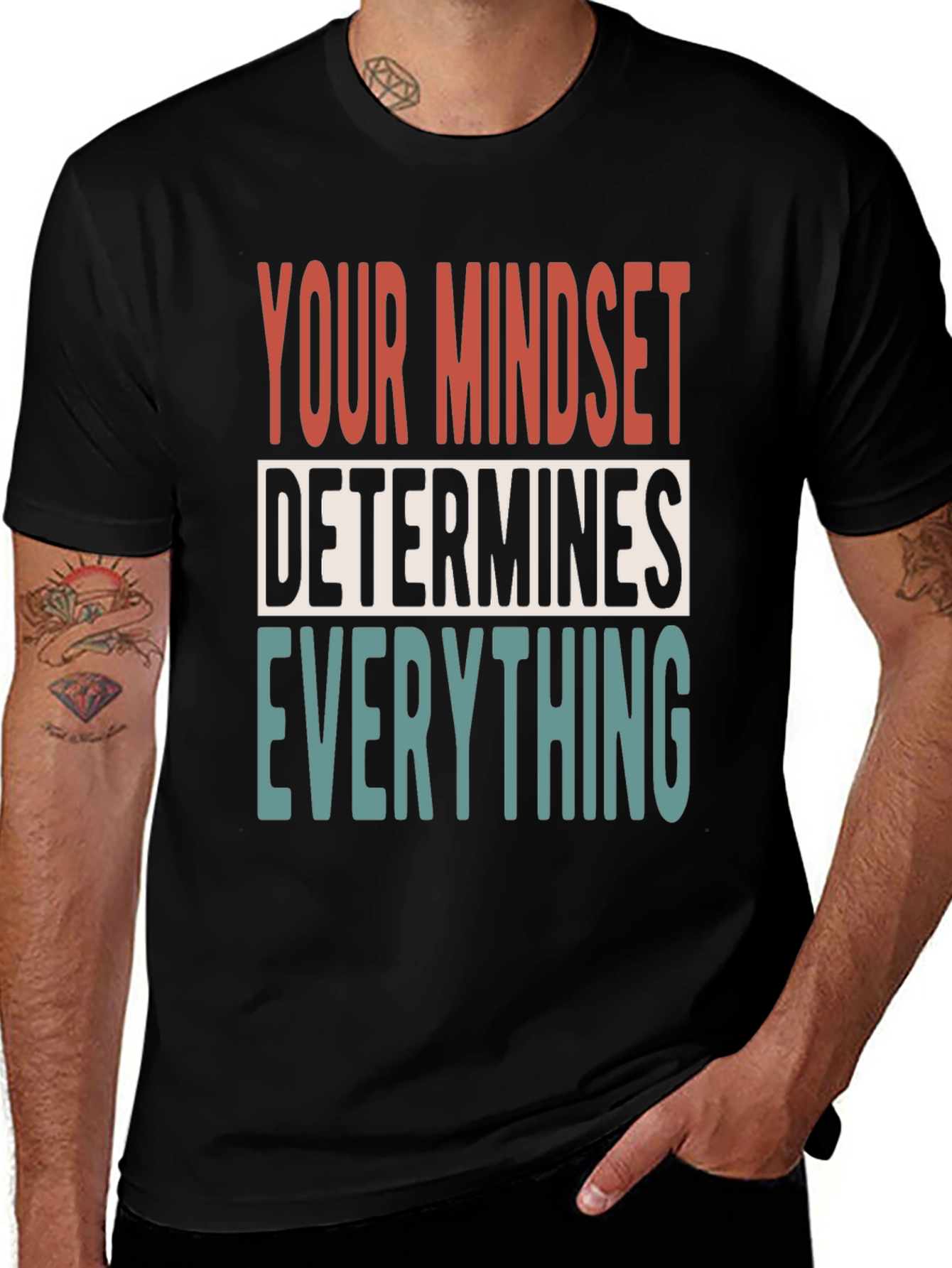 Motivational Mindset Tee: Determines Everything Black T-Shirt