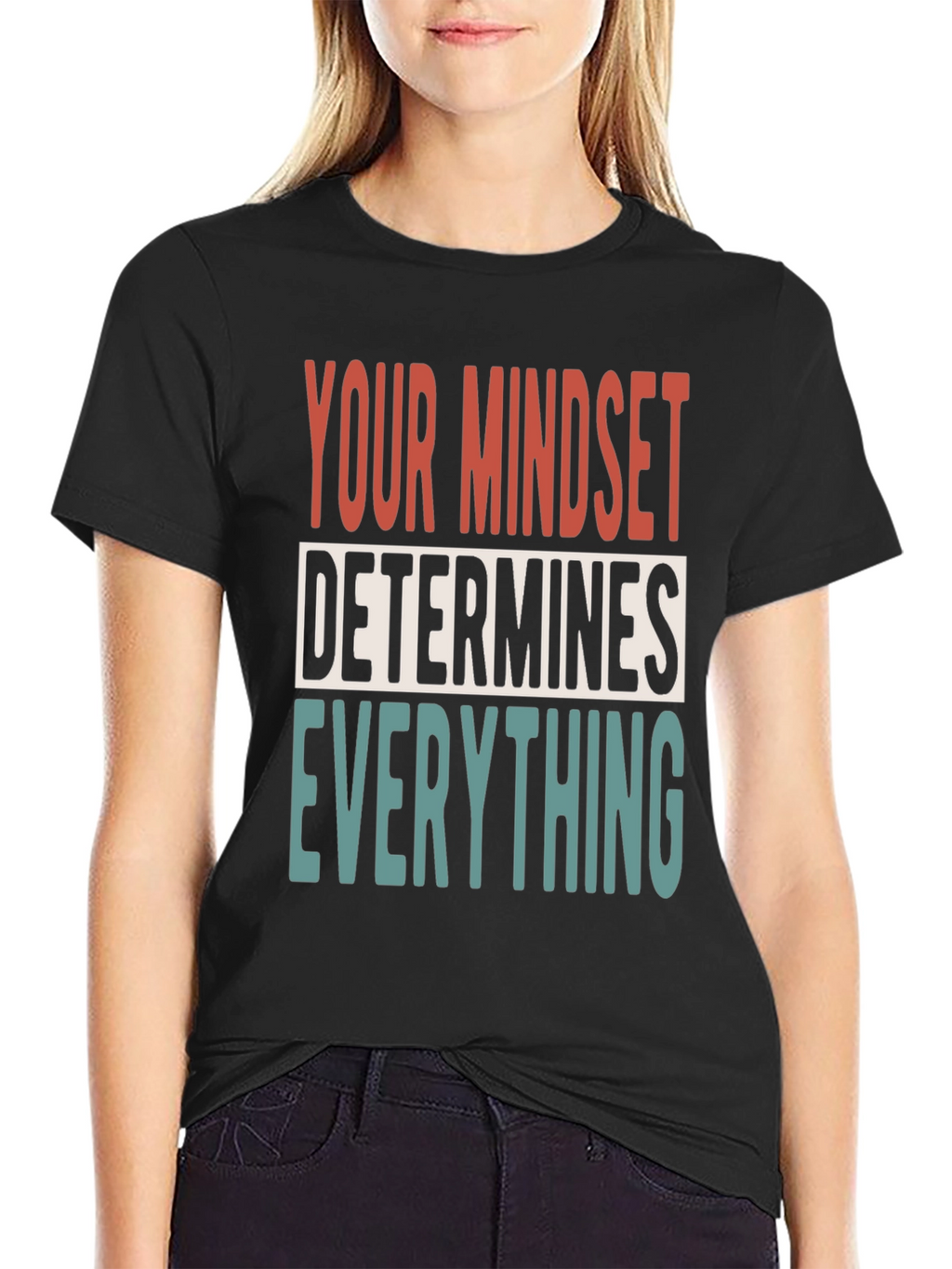 Motivational Mindset Tee: Determines Everything Black T-Shirt