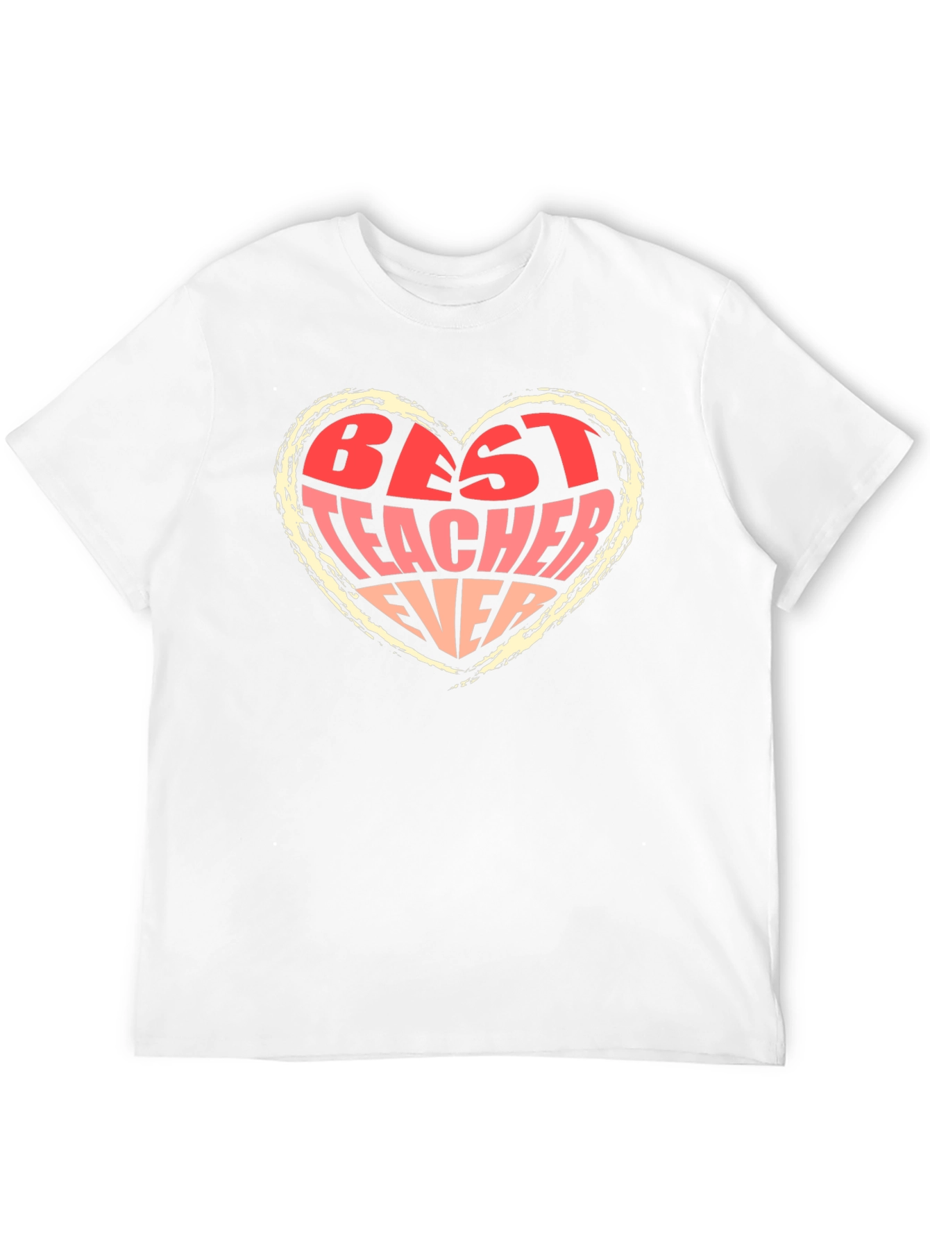 Best Teacher Ever Heart Graphic Tee - Black