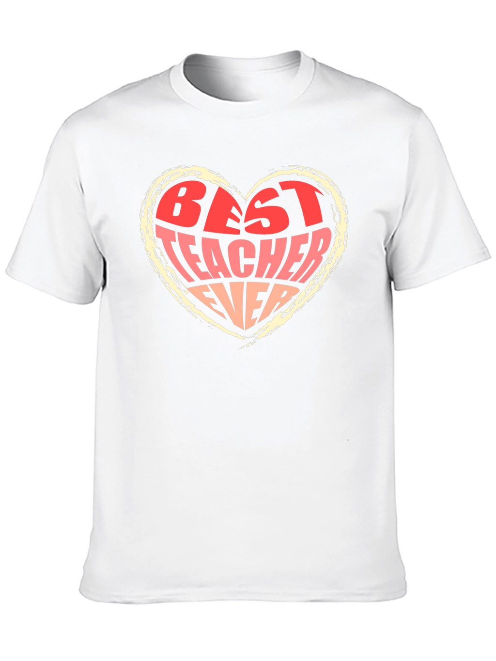 Best Teacher Ever Heart Graphic Tee - Black