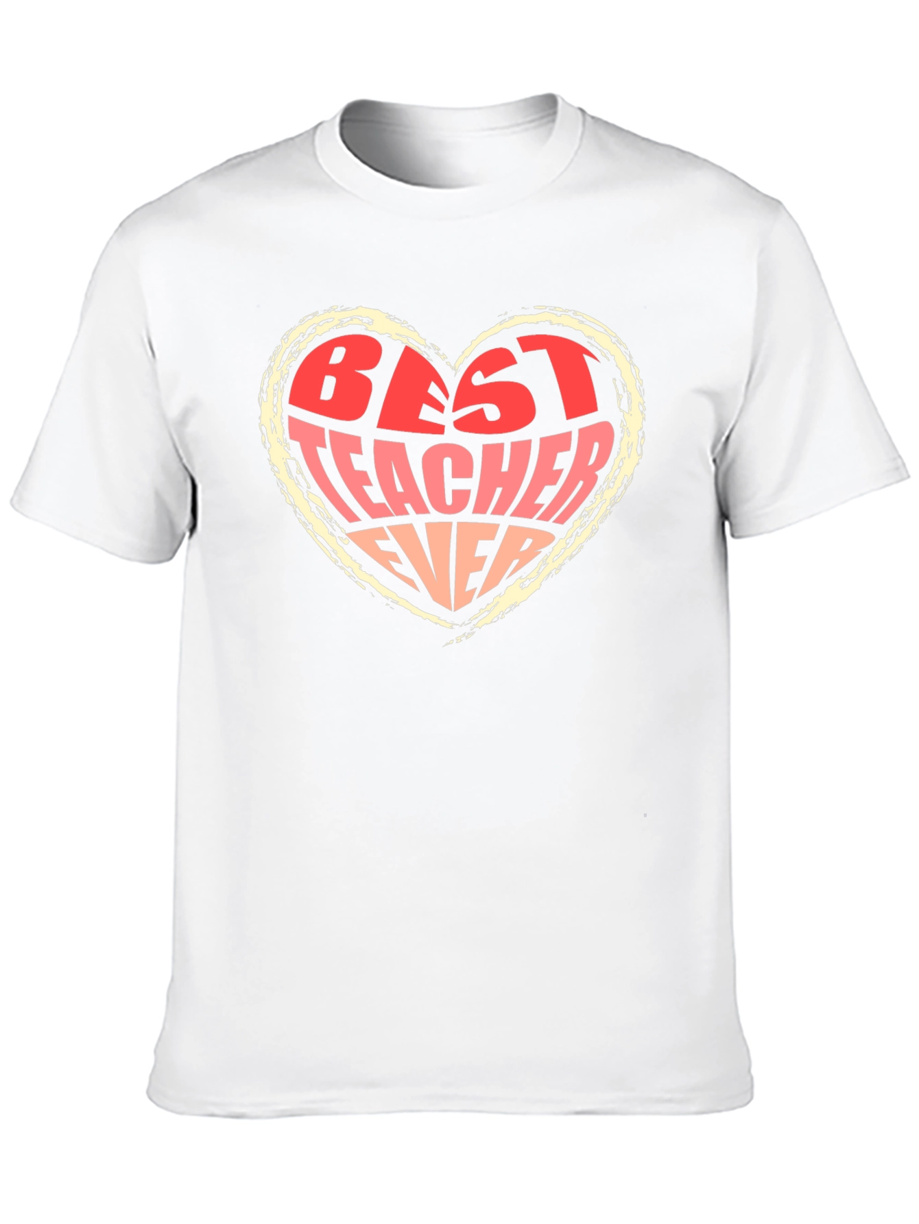 Best Teacher Ever Heart Graphic Tee - Black