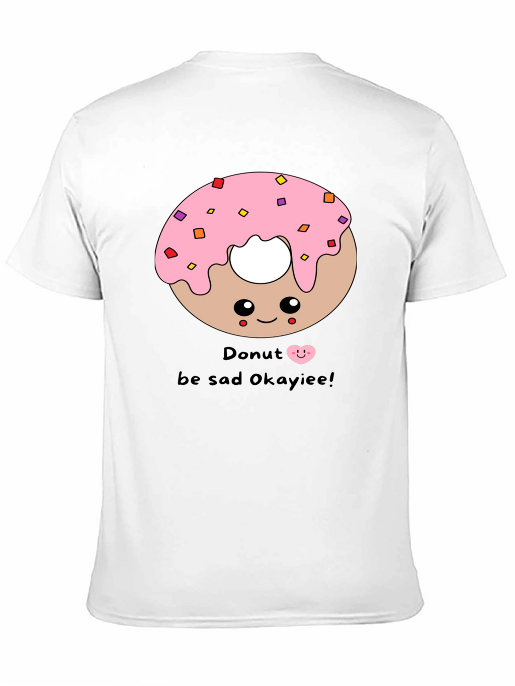 Cute Donut Graphic Black T-Shirt