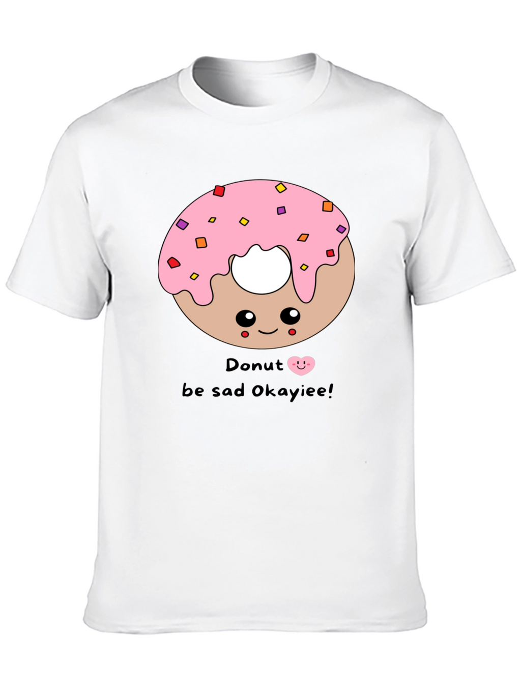 Cute Donut Graphic Black T-Shirt