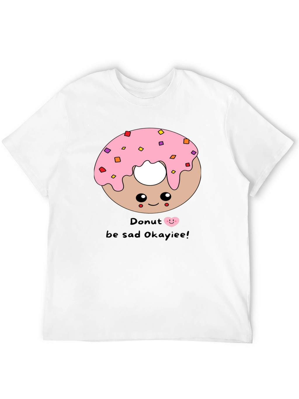 Cute Donut Graphic Black T-Shirt