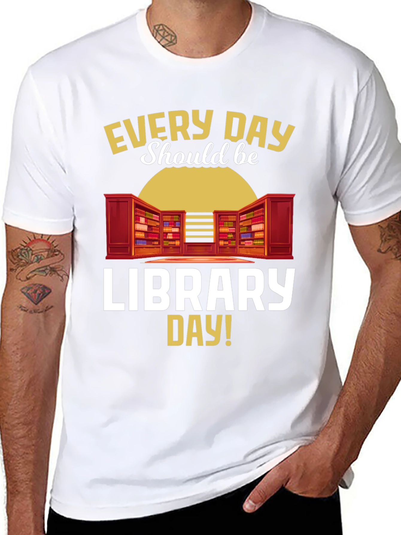 Every Day Library Day T-Shirt Book Lover Reader Tee