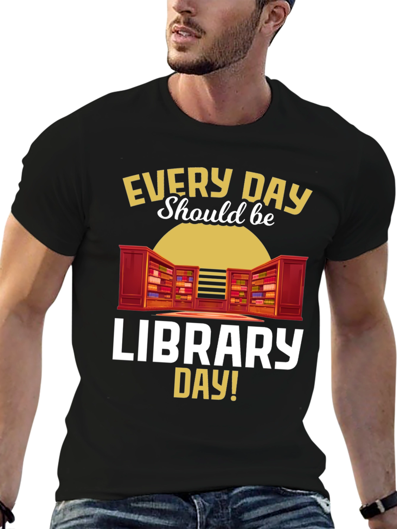 Every Day Library Day T-Shirt Book Lover Reader Tee