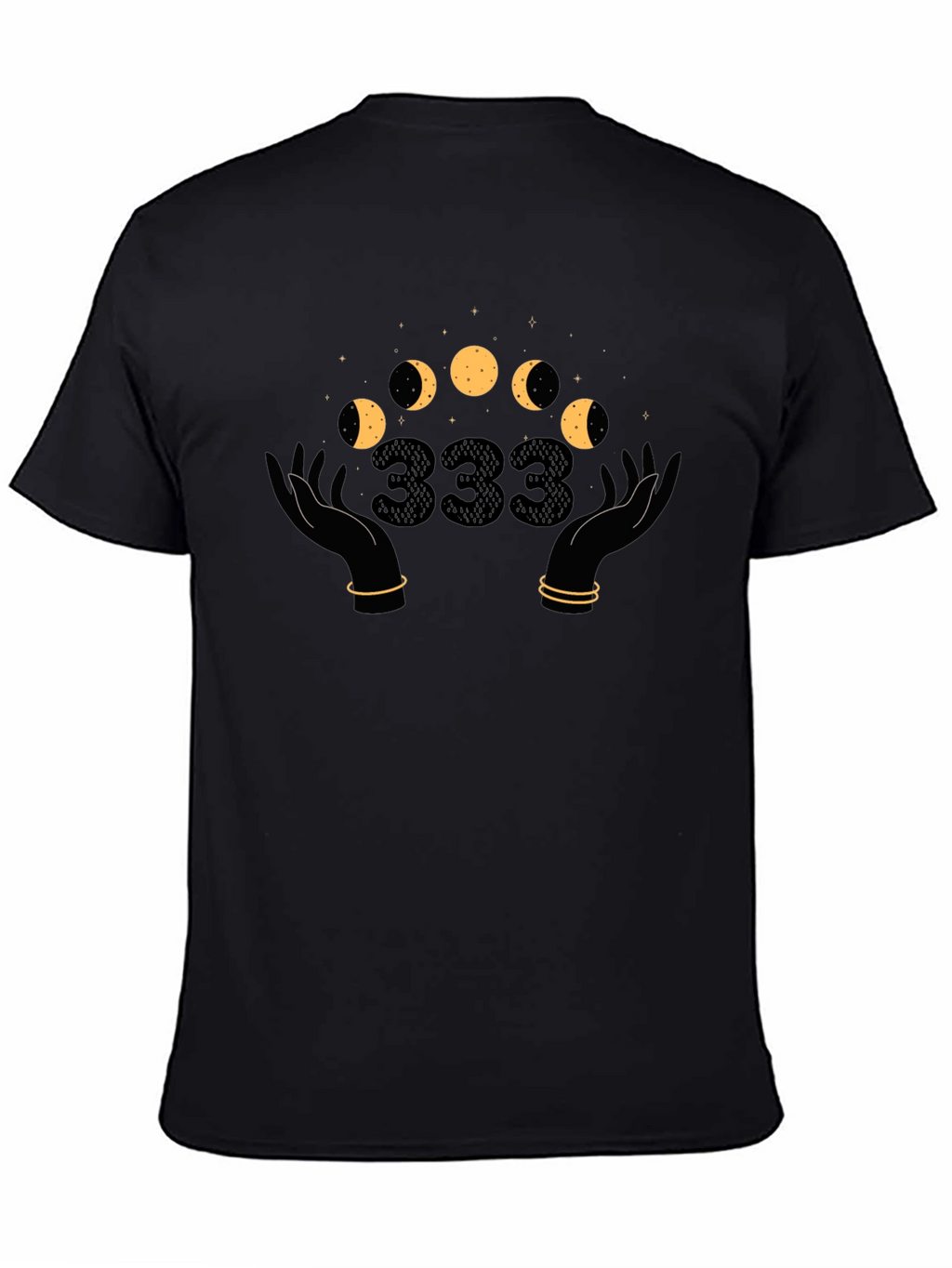 Mystic Moon Phases T-Shirt - Angel Number 333 Design