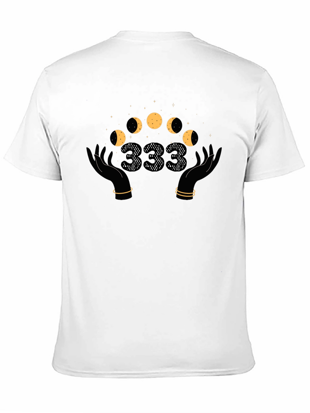 Mystic Moon Phases T-Shirt - Angel Number 333 Design