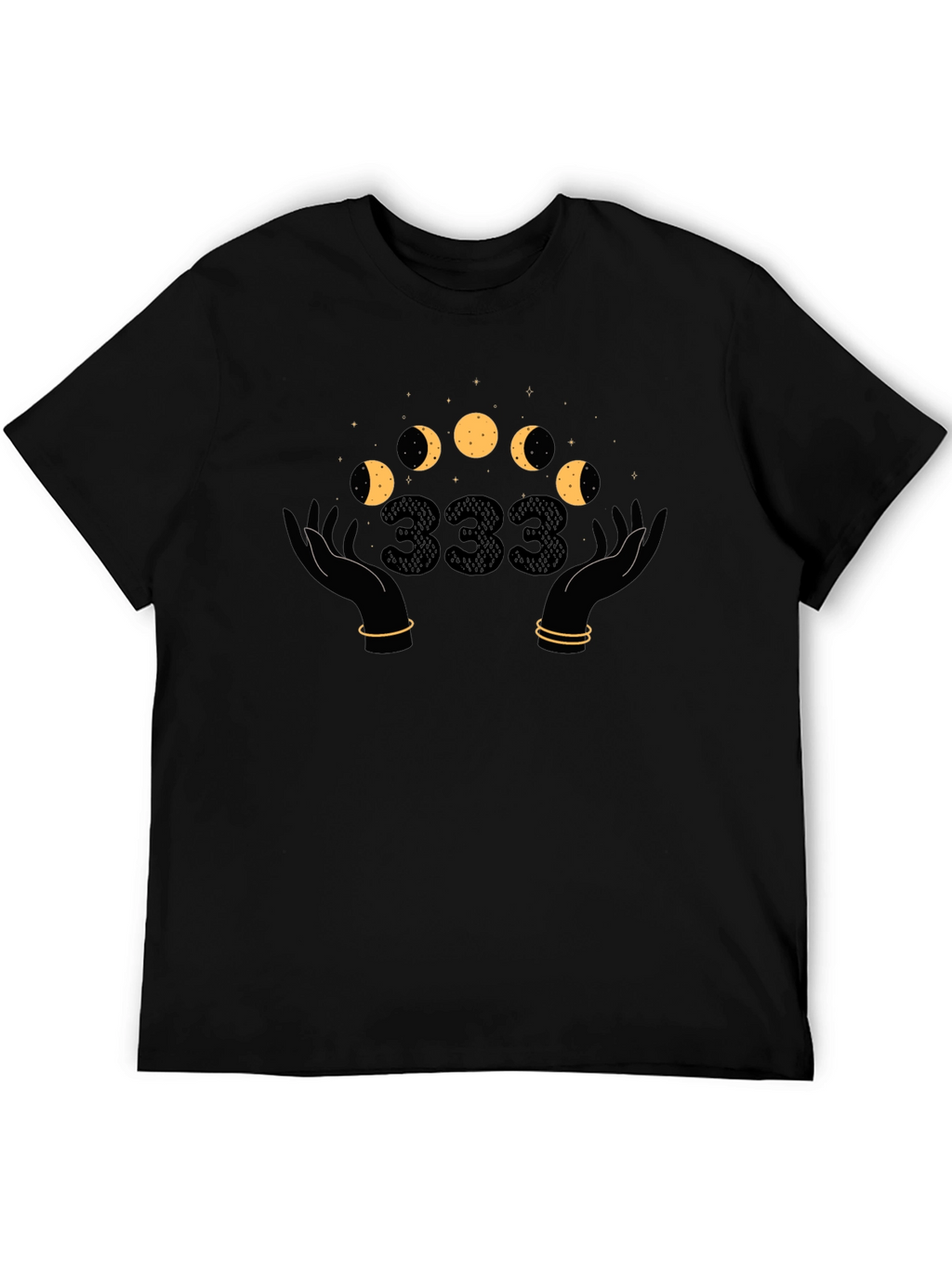 Mystic Moon Phases T-Shirt - Angel Number 333 Design