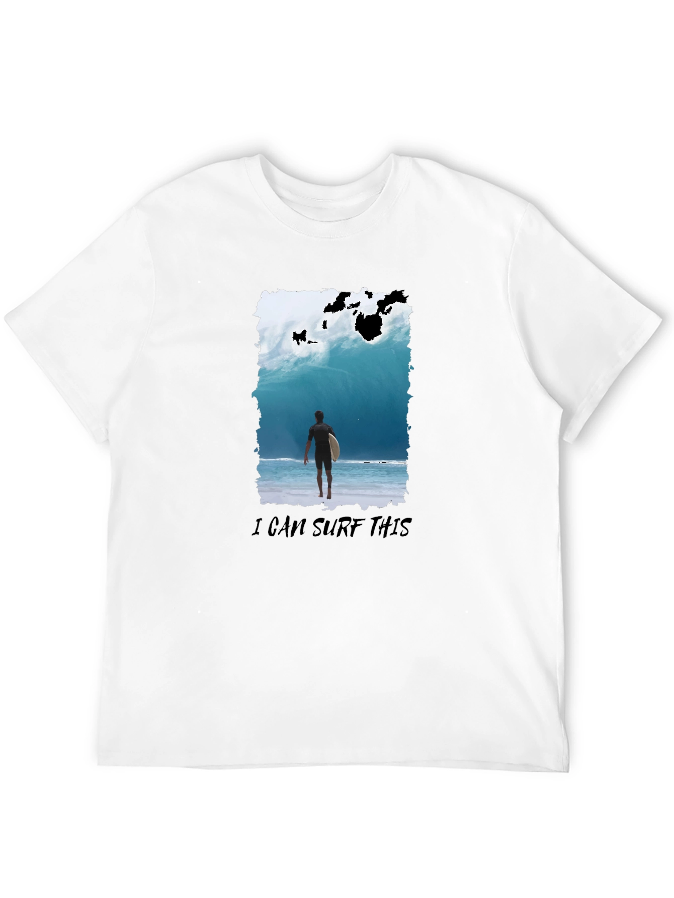 Surfer Wave Graphic T-Shirt - Black