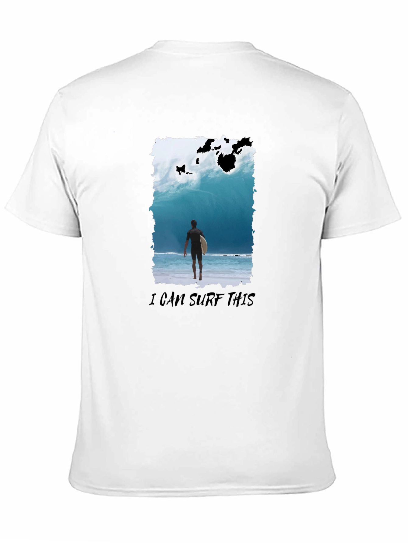 Surfer Wave Graphic T-Shirt - Black