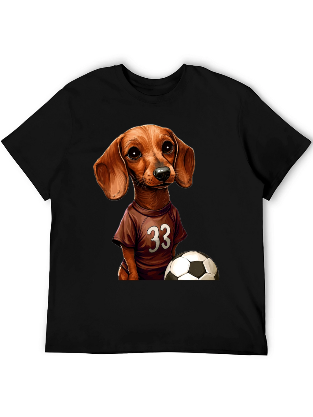 Dachshund Soccer T-Shirt - Number 33