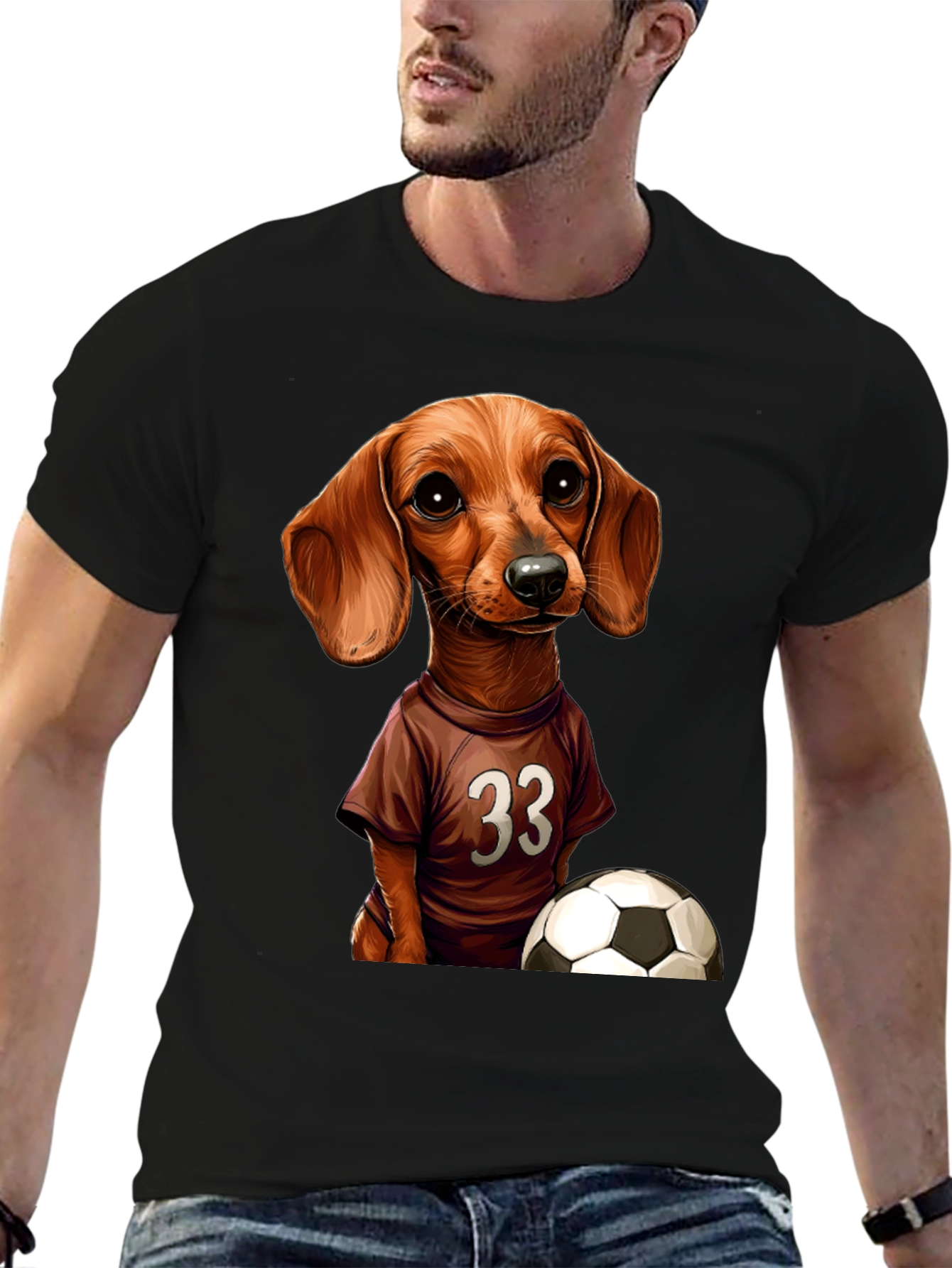 Dachshund Soccer T-Shirt - Number 33